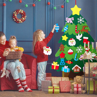 Kit de sapin de Noël en feutre à faire soi-même pour enfants avec lumières LED, kit d'ornements artisanaux personnalisés pour la décoration des fêtes