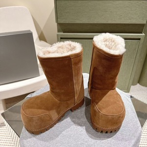 Botas de Nieve de Moda 2026, Nuevas, de Alta Calidad, con Cordones, Parte Superior de Mezclilla, Color Sólido, Suela Gruesa y Tacón Ancho - Product Image 2