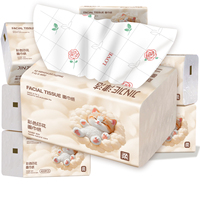 Mouchoirs en coton imprimés motif chaton de dessin animé, paquet souple, pour l'hygiène domestique
