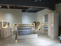 Meubles de chambre à coucher turcs en MDF, ensembles de chambre à coucher avec miroir et éclairage LED, lits king-size, commodes, ensembles de meubles de chambre à coucher