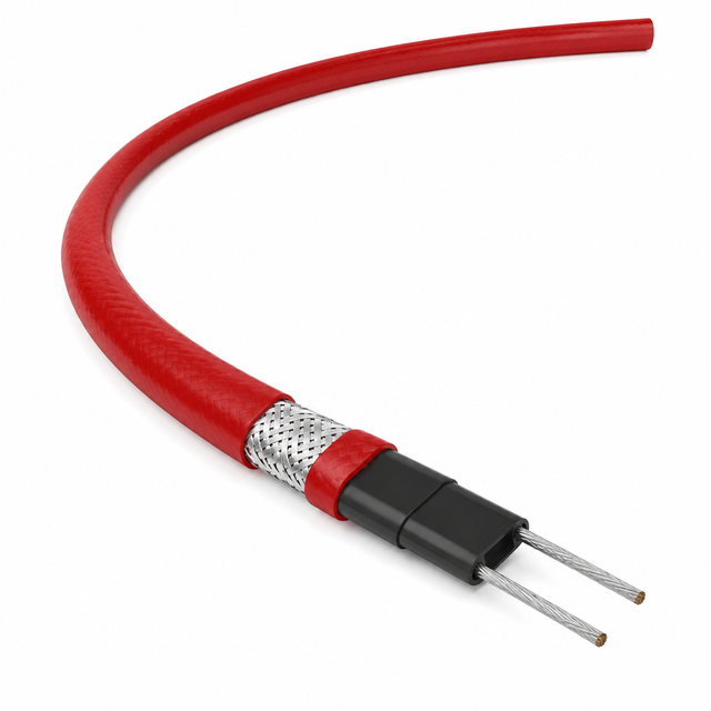 Self Regulating Heating Cable Shielded Tinned Copper Braid 220V Flame Retardant Pipe Freeze Protection Heat Trace