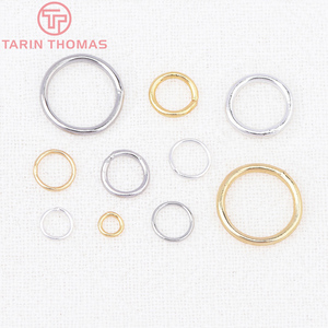 Venta al por mayor de accesorios de anillo conector de latón chapado en oro de 18K de alta calidad, tipo anillo de <span class=keywords><strong>salto</strong></span> circular y bucle cerrado, para pendientes y colgantes - Product Image 1