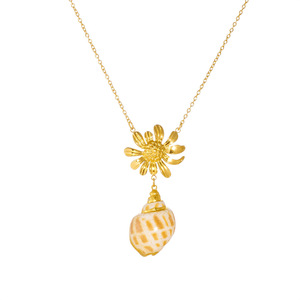 Gold Plated Sunflower Shell Pendant Jewelry Set For Women Everyday Wear - Product Image 5