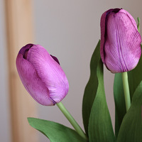 Bunga Tulip Besar Sentuhan Asli, Bunga Kering Buatan, Tangkai Panjang, DIY Buatan Tangan, Harga Grosir untuk Hari Ibu, Dekorasi Luar Ruangan