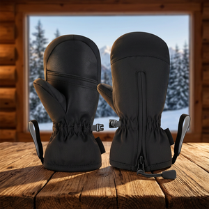 Gants de ski d'hiver pour enfants, imperméables, coupe-vent, chauds, à doigts entiers, pour snowboard, fermeture éclair, pour garçons et filles - Product Image 3