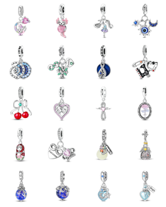 Conjunto de Colgantes de Corazón de Luciérnaga Luminosos y Coloridos con Incrustaciones de Piedras de Zirconia, Chapado en Plata y Oro Rosa, Joyería DIY Unisex - Product Image 1