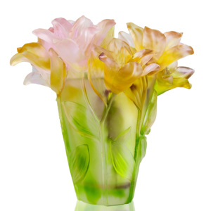 Wholesale Luxury Handmade Crystal Glass <b>Lily</b> <b>Vase</b> Home Decor OEM Custom Color FengMing Brand Model M Wholesale - Product Image 2