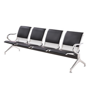 Sillas de espera Yu Zhengguan de 4 plazas, metálicas galvanizadas con reposabrazos para uso en aeropuertos y hospitales - Product Image 1