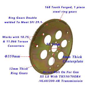 ערכת מתאם הילוכים LS1/LS2/LS6/5.3/6.0 עד TH350/700R4/4L60 לוח מתאם מתאם - מוסמך SFI 29.1 - ברגים ישירים - Product Image 2