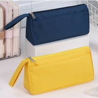 Couleur unie Triangle Grande Capacité Cas Papeterie Sac De Rangement Fournitures De Bureau Scolaire Fil Accessoires Sac De Rangement