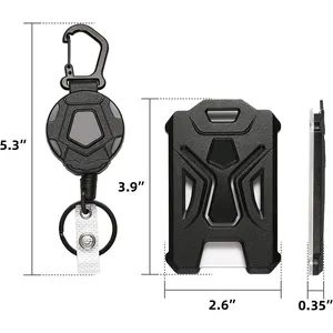 Porta-Badge retrattile resistente con moschettone con moschettone portachiavi con Clip da cintura per portachiavi