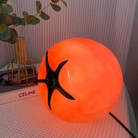 Lampe de table Tomate, Veilleuse d'ambiance pour chambre à coucher, Décoration intérieure, Cadeau, Ornement, Verre