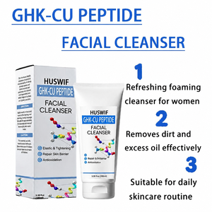 Set de Cuidado de la Piel con Péptidos de Cobre: Suero GHK-Cu Antiarrugas y Antienvejecimiento con Logotipo Personalizado, Crema GHK-Cu, Bálsamo de Miel y Sebo, Limpiador Facial - Product Image 3