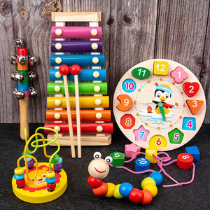 Grandes Ofertas en Juguetes de Madera Combinables, Juegos Educativos Montessori de Apilamiento de Figuras, Rompecabezas, Instrumentos Musicales, Juguetes para Niños - Product Image 3
