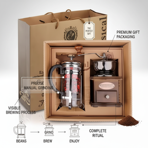 Juego de Regalo de Cafetera Francesa de Lujo con Molinillo, Logotipo Personalizado OEM, Regalo Corporativo <span class=keywords><strong>para</strong></span> Hombres, <span class=keywords><strong>para</strong></span> Bodas y Navidad - Product Image 1