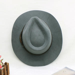 Sombrero Fedora de Fieltro de Alta Calidad <span class=keywords><strong>para</strong></span> Hombre, Estilo Occidental, Ala Ancha, con Banda de Cuero Trenzado, <span class=keywords><strong>para</strong></span> Eventos Formales, Casuales, de Oficina o Fiestas - Product Image 5