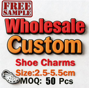Échantillon GRATUIT, vente en gros, OEM, breloques de chaussures personnalisées, logo, décoration de chaussures en PVC, breloques personnalisées, jibbitzely, breloques personnalisées <span class=keywords><strong>pour</strong></span> <span class=keywords><strong>Crocs</strong></span> - Product Image 1