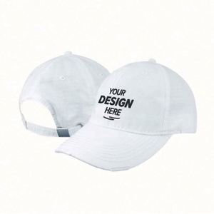 Gorra de Béisbol Vintage de Algodón Blanco, Gorras Personalizadas para Papá con Letras Bordadas y Cierre de Hebilla Metálica, Logotipo Personalizado - Product Image 1