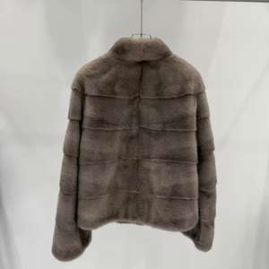 Personalizado señoras corto hermoso Color sólido calle prendas de vestir mujeres chaqueta de piel de visón abrigo a granel - Product Image 5