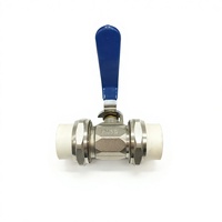 Vannes à boisseau sphérique en laiton XingFu DN20/DN25/DN32 à union simple/double, manuelles, OEM, durables, pour conduites, poignées bleues, usage eau, 200 psi