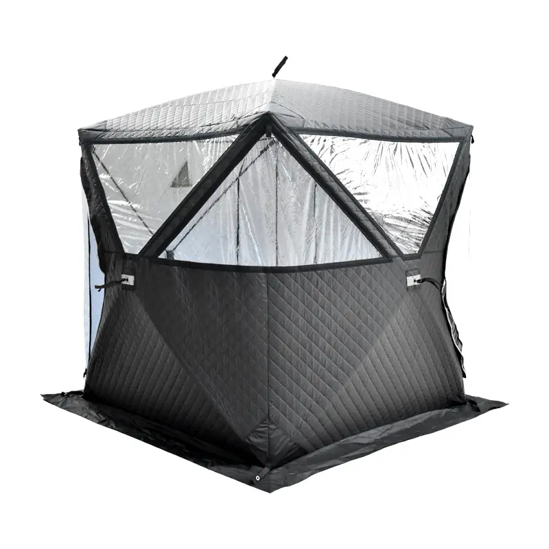 Carpa de sauna móvil al aire libre personalizada, carpa cuadrada portátil para senderismo, cubo de hielo aislado para acampar, pesca de invierno, carpa de centro de sudor caliente