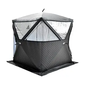 Barraca de sauna móvel personalizada para acampamento ao ar livre, barraca portátil quadrada com isolamento para acampamento, pesca, inverno e neve, cubo de gelo, quente e suor