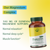 Suplemento de Glicinato, Citrato y Malato de Magnesio OEM/ODM, Venta Caliente, Apoya la Salud del Corazón, el Rendimiento Muscular y la Relajación, Complejo Triple de Magnesio