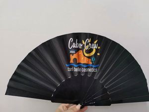 Éventails pliants en tissu personnalisés avec poignée en plastique de 9 pouces pour la publicité QM - Product Image 3