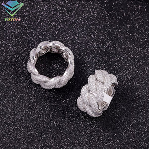 Anel Masculino de Elo Cubano em Prata Esterlina S925 com Moissanite, Passa no Teste de Diamante, Estilo Ice Out, Hip Hop Bling - Product Image 4