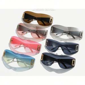 Nouvelles Lunettes de Soleil Vintage Dégradées Style Bouclier, Monture Large, Grandes Lunettes Monobloc Surdimensionnées Y2K pour Femme - Product Image 6