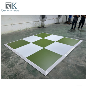 White and Green Portable Dance Floor Event Portable Dance Floor Panels Interlocking Plastic Flooring for Outdoor Indoor - Product Image 5