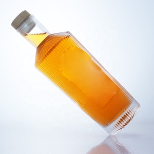 Vente en gros d'étiquette personnalisable bouteille en verre de 500ml 700ml 750ml Gin Whisky Rhum Tequila Vodka bouteille en verre avec liège - Product Image 6