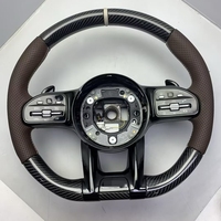 Volant en fibre de carbone pour Mercedes Benz Classe C W204 W205 W206, cuir perforé, personnalisation intérieure