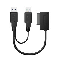 Adaptateur double USB 2.0 vers Mini SATA II 7 + 6 13 broches Câble convertisseur Slimline pour ordinateur portable HDD Caddy CD/DVD ROM Câbles de données Produit
