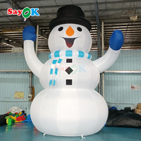Décorations de Noël gonflables géantes en forme de bonhomme de neige pour l'extérieur avec éclairage LED