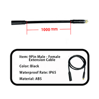Câble de Moteur de Vélo Électrique 9 Broches, Câble d'Extension de Moteur de Roue pour Vélo Électrique, Câble Mâle-Femelle, Accessoire pour Vélo Électrique, 1m