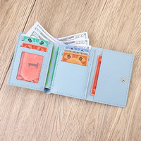 Frauen New Korean Style Short Ins Leder Geldbörse Multi-Card Slot Clutch Bag Münz geldbörse Polyester PU Großhandel für Studenten