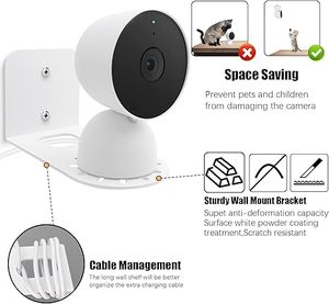 Grand support mural en métal pour caméra de sécurité filaire d'intérieur Google Nest de 2e génération, étagère de caméra d'installation flexible - Product Image 5