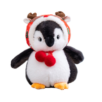 Peluche pingouin d'hiver adorable avec quatre tenues festives et différentes tailles, idéale pour la décoration intérieure, les câlins quotidiens et les cadeaux de Noël chaleureux