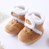 DOU YI Nouvelles Chaussures Bébé 6-12 Mois Automne Hiver Semelle Souple Mi-Mollet Fermeture Auto-agrippante Dessin Animé Chaussures pour Tout-petits