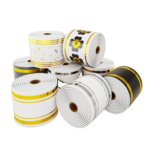 Línea de zócalo de cintura de pared rollo grueso geométrico en relieve moderno autoadhesivo impermeable papel tapiz aislamiento térmico - Product Image 1