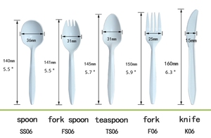Cuillères et fourchettes jetables robustes en <span class=keywords><strong>plastique</strong></span> – Vaisselle durable et résistante en PP de qualité alimentaire / amidon de maïs biodégradable - Product Image 5