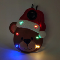 Lumière solaire LED extérieure étanche en forme d'ours Père Noël en métal pour la décoration de jardin de Noël, idéale pour la cour et les allées