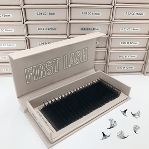 Bandejas de pestañas de fibra Pbt de alta calidad <span class=keywords><strong>C</strong></span> <span class=keywords><strong>D</strong></span> Cachemira esponjosa Cachemira mate oscuro Volumen Suministros de extensión de pestañas individuales - Product Image 1