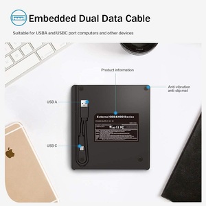 Lecteur <span class=keywords><strong>DVD</strong></span> externe portable <span class=keywords><strong>2022</strong></span>, nouveau modèle mince, USB 3.0 & Type-C, hub optique, lecteur <span class=keywords><strong>DVD</strong></span> 8x, lecteur CD 24x, duplicateur de CD, graveur <span class=keywords><strong>DVD</strong></span> externe - Product Image 5
