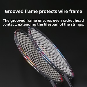 3u एल्यूमीनियम कार्बन बैडमिंटन रैकेट हल्के पेशेवर रैकेट तार और पकड़ स्थापित - Product Image 5