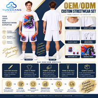 Ensemble T-shirt et short pour homme personnalisé en coton mélangé respirant, tricoté, imprimé numériquement avec un motif de cheval sauvage flamboyant, style streetwear, col rond