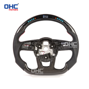 Volant en fibre de carbone avec LED pour <span class=keywords><strong>Audi</strong></span> A3 A4 <span class=keywords><strong>A5</strong></span> S3 S4 S5 2016-2020 Rs3 Rs4 Rs5 2017-2020 avec indicateur de changement de vitesse LED, en stock aux États-Unis - Product Image 2