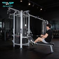 Station d'entraînement multifonctionnelle 5 postes haute performance pour la musculation et le fitness, avec caractéristiques de sécurité pour studio de fitness