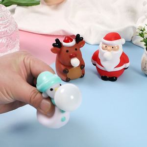 ของเล่นบีบฟองสบู่แสนสนุกสำหรับเทศกาลยอดนิยม รูปซานต้า กวางเรนเดียร์ และตุ๊กตาหิมะ บรรเทาความเครียด ผลิตจากพลาสติกและยาง - Product Image 1
